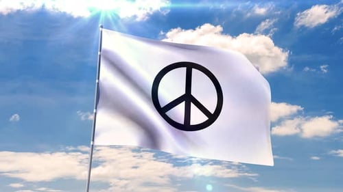 Fluttering Flag Of Peace
