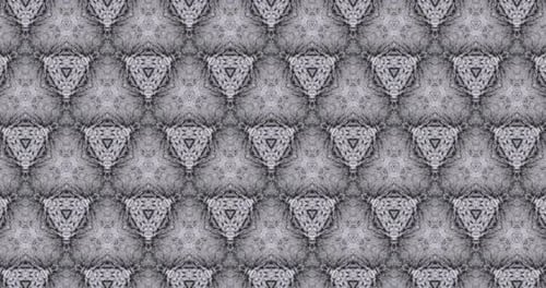 Geometric kaleidoscope. Video material in gray