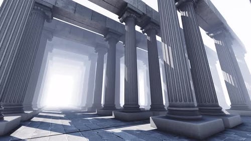 Movement Around The Temple Among The Columns.