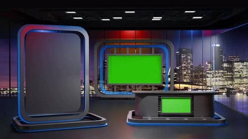 Loop de plano de fundo do estúdio de notícias virtual 3D