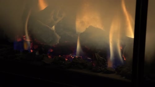 Close Up Shot of Warm Burning Fire