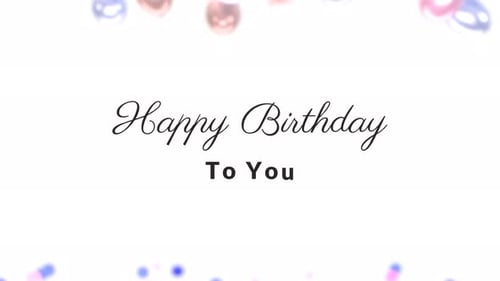 Happy Birthday Greeting with Animated Balloons and Confetti