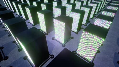 AI Data Center Computers Servers Neon Led