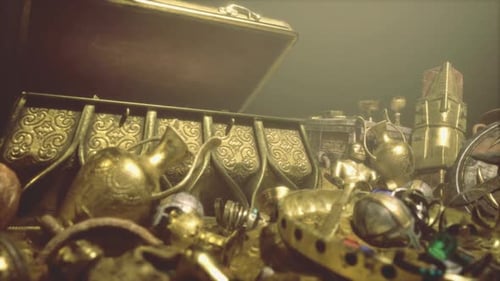 Collection luxueuse de bijoux vieillis aux textures réfléchissantes