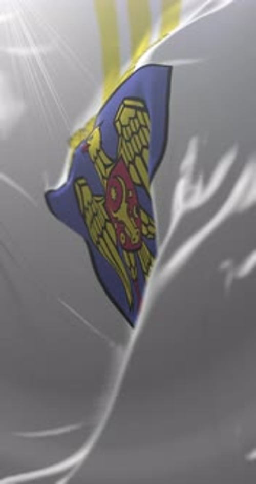 Realistic Waving Flag with Emblem Logo Reveal Animation