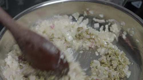 Cafe de paris butter with all the spices in the pan while it cooks. Perfect sauce for meats, close u