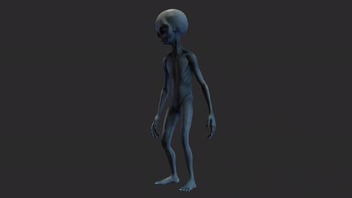 Animated 3D Alien Character Standing Loop