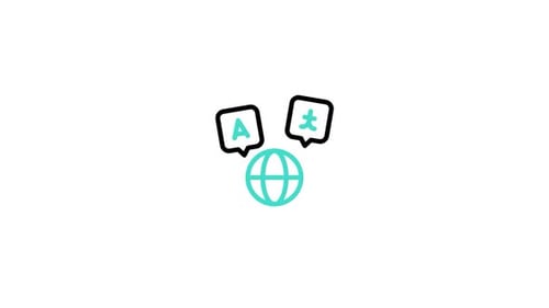 Animated Icon of Globe and Speech Bubbles for Translation