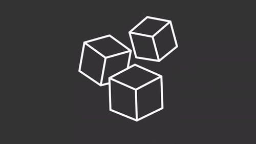 Geometric Outlined Cubes Rotating Animation