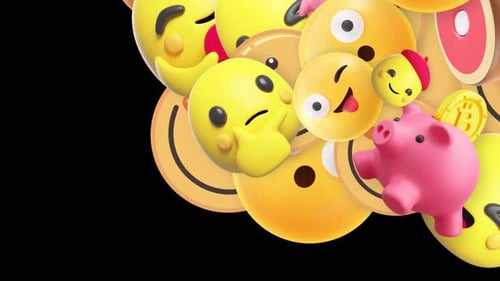 3D Emojis Transition 4K Alpha channel
