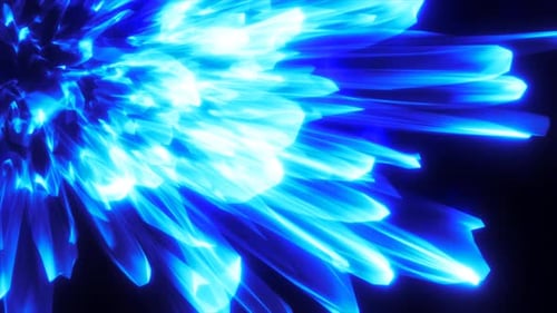 Líneas de energía brillantes azules abstractas y ondas mágicas, fondo abstracto. Vídeo 4k