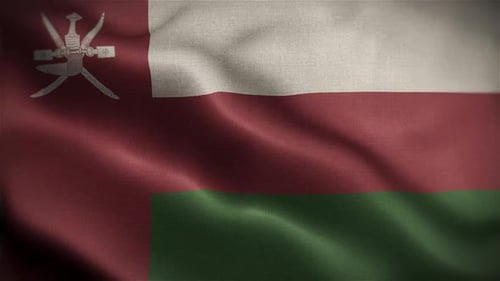 Oman Wavy Flag In The Wind In Slow Motion Waving Official Flag
