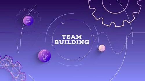 Infographic Team Building Purple Background Looped