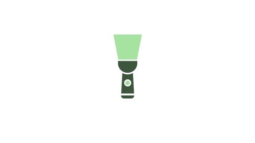 Flat Design Flashlight Turn On and Off Animation