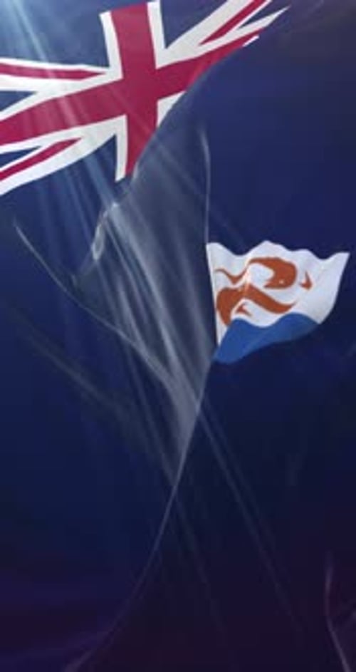 Anguilla Flag Waving Loop with Realistic Fabric Motion