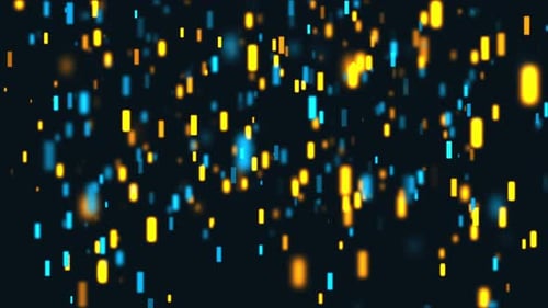 Abstract futuristic background with moving geometric shapes of rectangles. Neon lights. loop