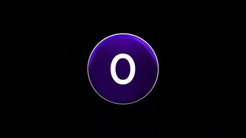 Animated 3D Number Zero Element for Digital Displays