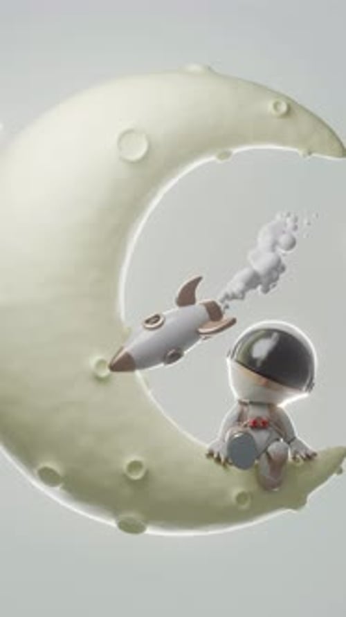 Cartoon Astronaut Loop Animation Satisfying Video