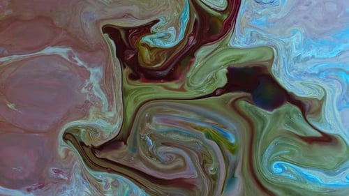 Abstract Paint Ink Spread On Milky Surface 74