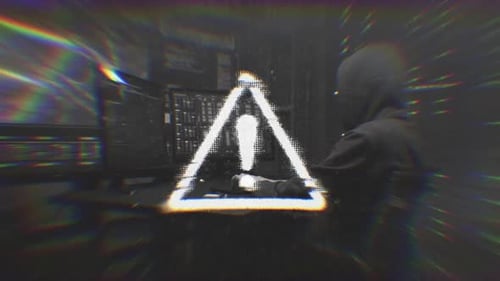 Skull On Hacking Distressed Typography Generated Evil Man In Hoodie Isoliert V04