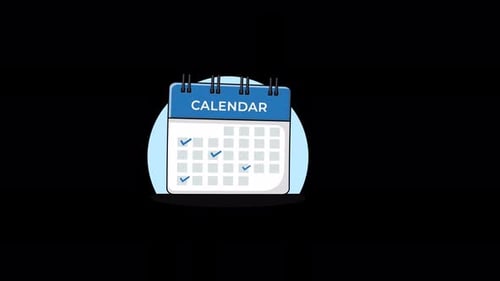 Konzept-Animationsvideo zum Kalender mit Datumsangabe — transparent