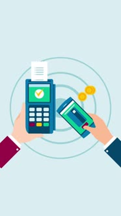 Pago con teléfono inteligente en vertical