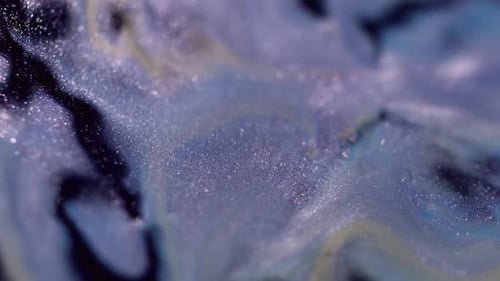 Macro Close Up of Abstract Colored Liquids