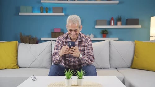 Happy and happy texting man.