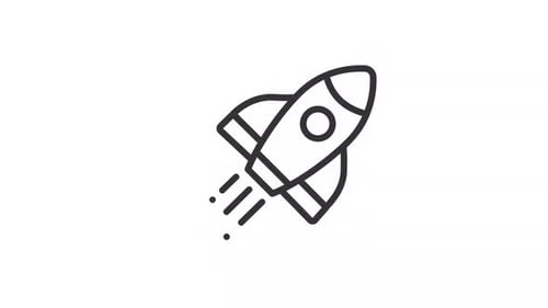 Animated Rocket Linear Icon