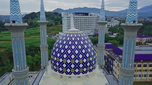 Sentul, 15 December 2018, Aerial view of the great mosque lighthouse