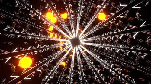 Orange And White Bright Glow Strobe Tunnel Background Vj Loop In 4K