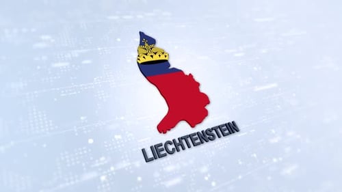 3D Liechtenstein Map with Flag and Name Reveal