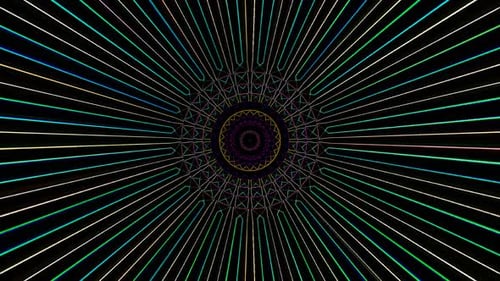 Abstract Colorful Geometric Tunnel Animation