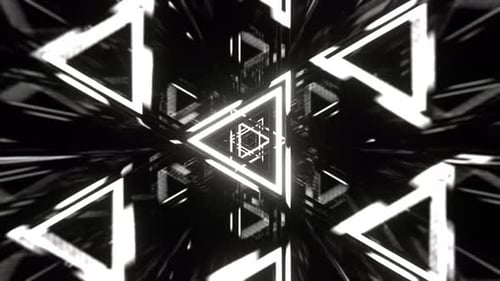 White Dynamic Strobe Triangle Tunnel Background Vj Loop I 4K