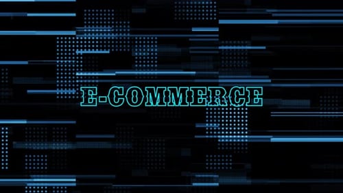 E-commerce text background.