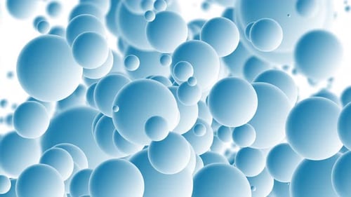 Abstract Blue Spheres Floating Up Motion Background