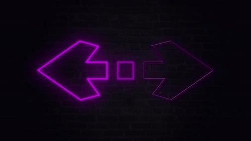 Flickering Neon Arrows Pointing Left and Right Animation