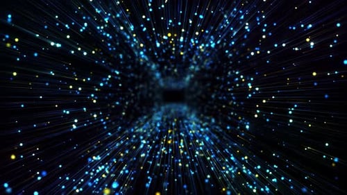 4K Particle Space Tunnel Video Background Material