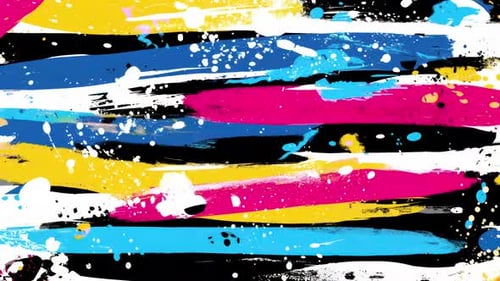 Funk Graffiti Horizontal Strokes Pattern – Street Art Motion Graphics with Expressive Energy
