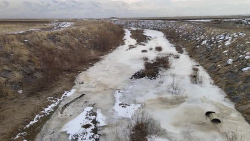 frozen water canal