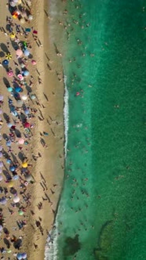 Vertical Video Aerial Beach Serenity Mediterranean Views