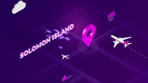 Solomon Island Infographic Isometric Map Background 4K