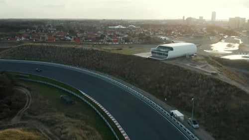 Top View of F1 Circuit Zandvoort in The Netherlands - aerial drone shot
