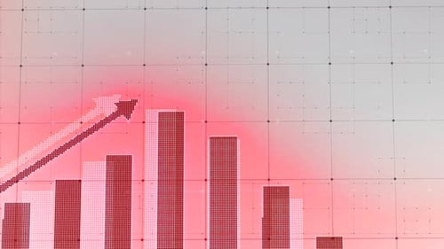 Animated Business Data Chart with Growing Trend Line