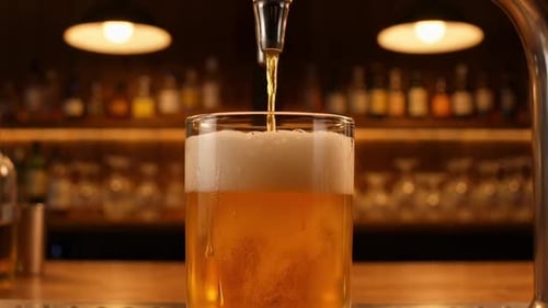 Nahaufnahme eines kalten Glases Bier