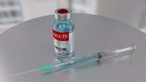 Realistic 3D COVID-19 Vaccine and Syringe Animation
