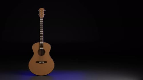 3D-Render Klassische braune Akustikgitarre