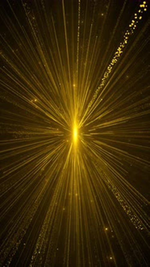 Golden Particles Moving Background. fast energy flying wave line with flash lights. Particle. gold d