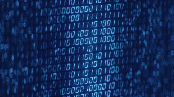 Digital binary computer code. LED seven segment display. Abstract ...