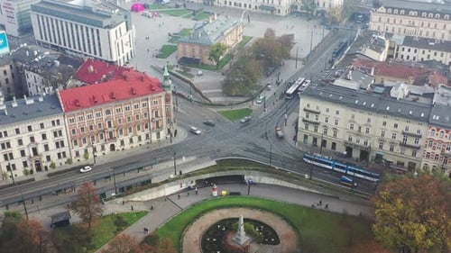 Aerial View of Krakow City, Poland